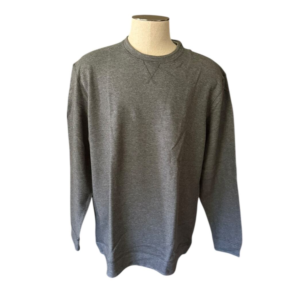 Island Sands Cotton Dark Light Gray Pullover Reversible Sweater Size XL